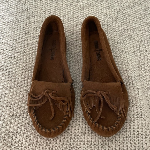 Minnetonka Shoes - Minnetonka Suede Kilty Hardsole Moccasins